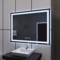 Oglindă LED Baie cu Dezaburire Odessa, Buton Touch, Ceas - AdeHouse — Finisaje și Iluminat Premium.