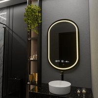 Oglindă LED Baie cu Dezaburire Berengaria, Buton Touch, Ceas - AdeHouse — Finisaje și Iluminat Premium.