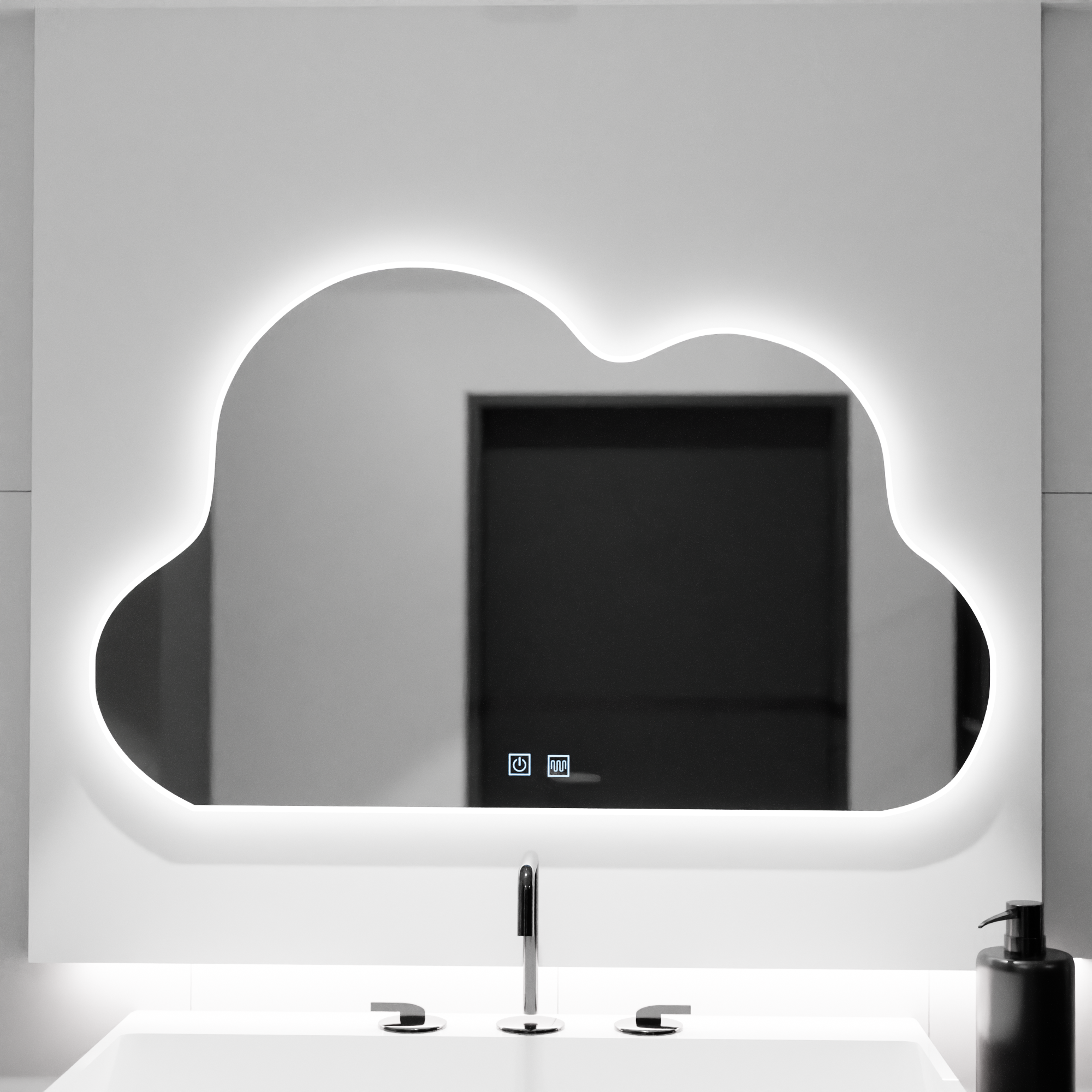 Oglindă LED Baie cu Dezaburire Rosabel II, Buton Touch, Dimabilă