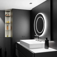 Oglindă LED Baie cu Dezaburire Adelisa, Buton Touch - AdeHouse — Finisaje și Iluminat Premium.
