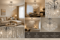 Candelabru Cristal Calanthe 60W, Crom - AdeHouse — Finisaje și Iluminat Premium.