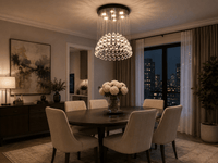 Candelabru Cristal Kerensa 35W, cu Telecomandă, Dimabil - AdeHouse — Finisaje și Iluminat Premium.