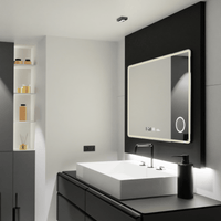 Oglindă LED Baie cu Dezaburire Zenaide, Ceas - AdeHouse — Finisaje și Iluminat Premium.