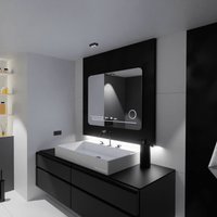 Oglindă LED Baie cu Dezaburire Marisol II, Ceas, Dimabilă - AdeHouse — Finisaje și Iluminat Premium.