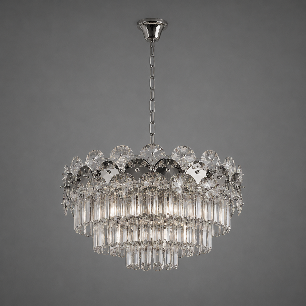 Candelabru Cristal Winona, Ø40 cm, cu Telecomandă, Dimabil