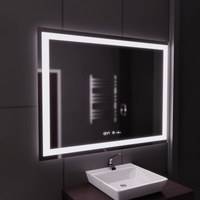 Oglindă LED Baie cu Dezaburire Odessa, Buton Touch, Ceas - AdeHouse — Finisaje și Iluminat Premium.