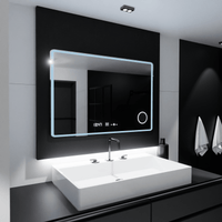 Oglindă LED Baie cu Dezaburire Zenaide, Ceas - AdeHouse — Finisaje și Iluminat Premium.