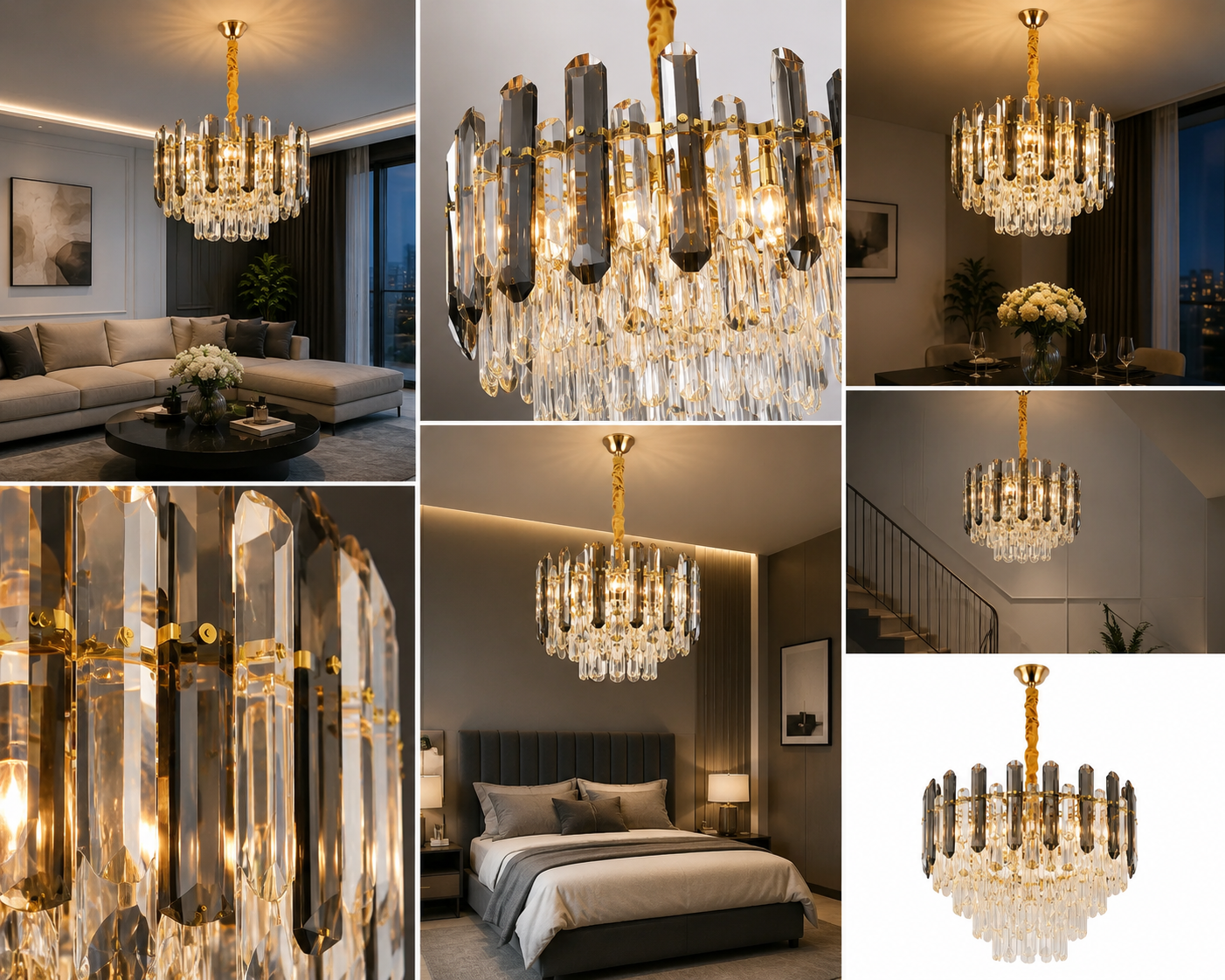 Candelabru Cristal Nymphodora 60W, Ø30 cm