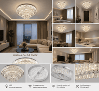 Lustră LED cu Telecomandă Bellamira, 144W, Lumină Caldă/Neutră/Rece - AdeHouse — Finisaje și Iluminat Premium.