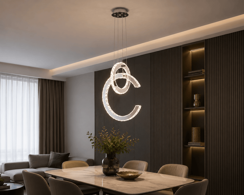 Pendul LED Rosamund II, cu Cristale