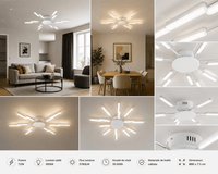 Lustră LED cu Telecomandă Sibylla 12W, Alb/Crom - AdeHouse — Finisaje și Iluminat Premium.