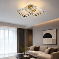 Lustră LED cu Telecomandă Aldegund 36W, cu Cristale, Lumină Caldă/Neutră/Rece, Auriu