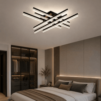 Lustră LED cu Telecomandă Thalira 144W, Lumină Caldă/Neutră/Rece, Dimabilă, Negru - AdeHouse — Finisaje și Iluminat Premium.