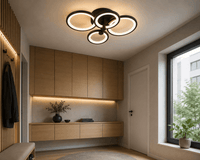 Lustră LED cu Telecomandă Genoveva, 108W, cu Inele, Lumină Caldă/Neutră/Rece - AdeHouse — Finisaje și Iluminat Premium.
