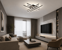 Lustră LED cu Telecomandă Thalira 144W, Lumină Caldă/Neutră/Rece, Dimabilă, Negru - AdeHouse — Finisaje și Iluminat Premium.