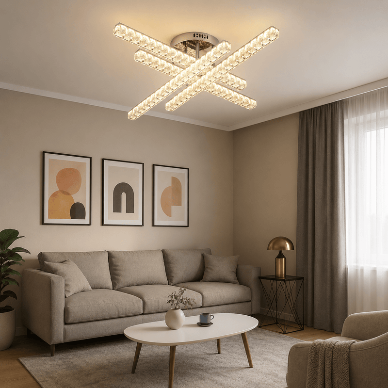 Lustră LED cu Telecomandă Isadora 56W, 62×62 cm, Dimabilă