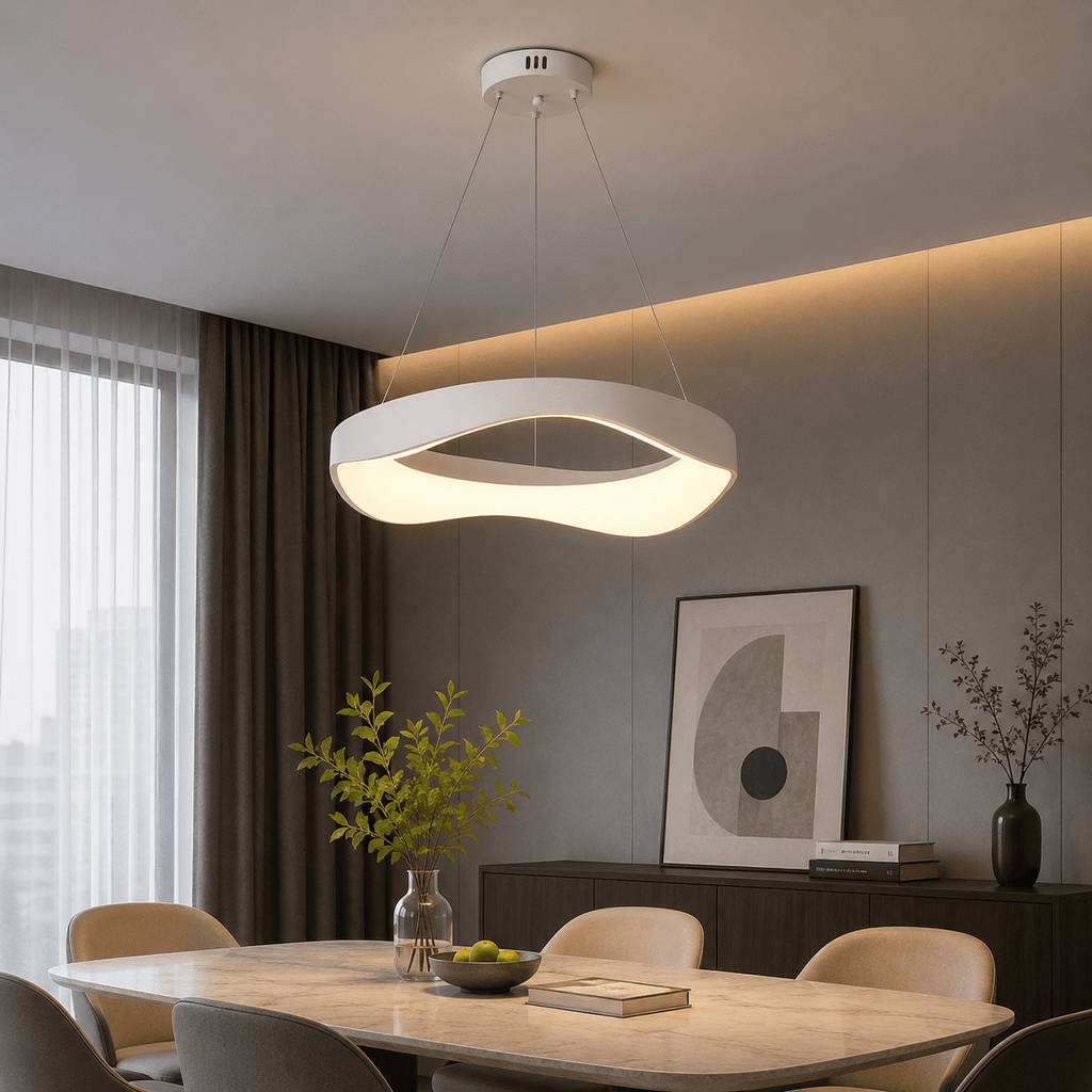 Pendul LED cu Telecomandă Edvige, 2W, Ø52 cm, Lumină Caldă/Neutră/Rece, Alb - AdeHouse — Finisaje și Iluminat Premium.