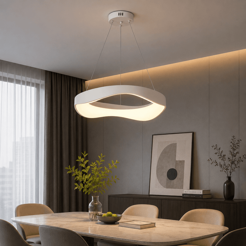 Pendul LED cu Telecomandă Edvige, 2W, Ø52 cm, Lumină Caldă/Neutră/Rece, Alb