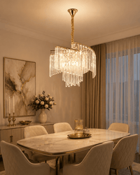 Candelabru Cristal Wynstelle, Ø47 cm, Auriu - AdeHouse — Finisaje și Iluminat Premium.