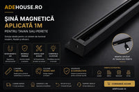 Sina Spot LED Tavan sau Perete 1M Neagra - AdeHouse — Iluminat Modern la Preț Bun
