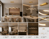 Pendul LED Lavinia II 76W, Auriu - AdeHouse — Finisaje și Iluminat Premium.