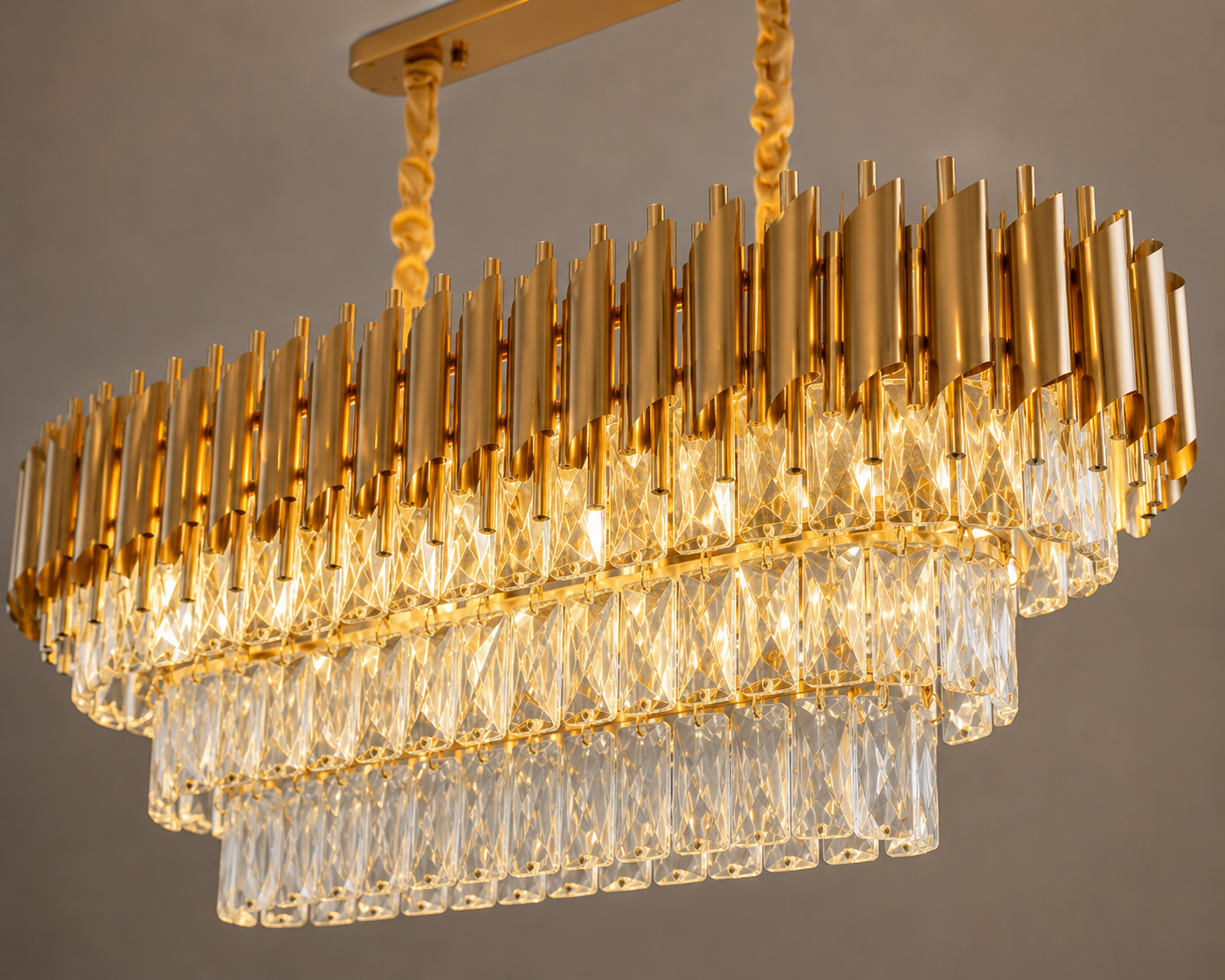 Candelabru Cristal Sanchia 60W, Auriu