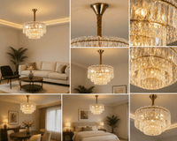 Candelabru Peronella, Ø50 cm, Auriu - AdeHouse — Finisaje și Iluminat Premium.