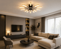 Lustră LED cu Telecomandă Guglielma, 2W, Lumină Caldă/Neutră/Rece, Negru - AdeHouse — Finisaje și Iluminat Premium.