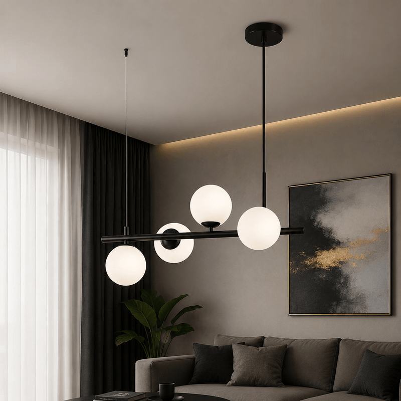 Pendul LED Timotea, Lumină Caldă/Neutră/Rece, Negru/Alb