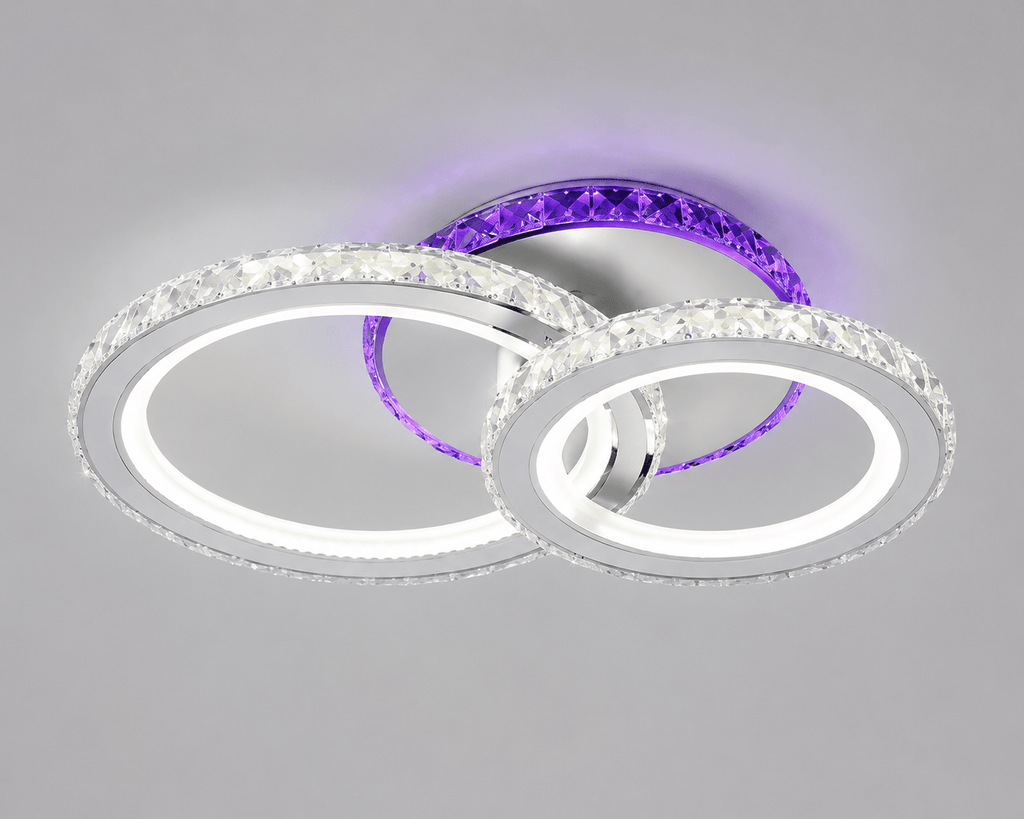 Lustră LED cu Telecomandă Josefina, 60W, Ø30 cm, Lumină Caldă/Neutră/Rece - AdeHouse — Finisaje și Iluminat Premium.