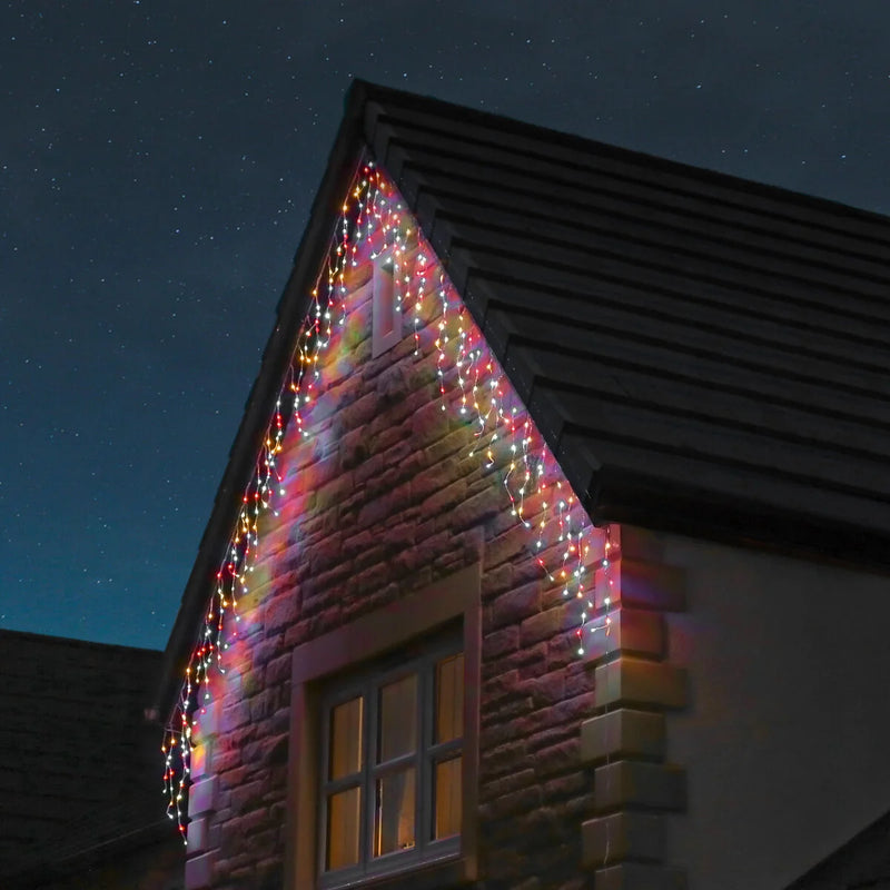 Instalatie Craciun 13 metri turturi, franjuri inegali cu 310 LED-uri