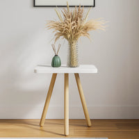 Masuta decorativa cu picioare din lemn, 34 x 34 cm, stil nordic