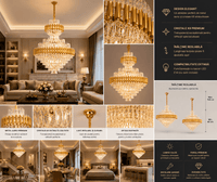 Candelabru Cristal Rosalia, 60W, Auriu - AdeHouse — Finisaje și Iluminat Premium.