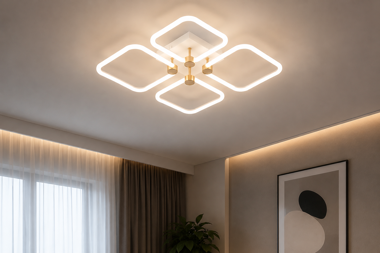 Lustră LED Cordelia, Alb