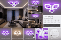Lustră LED cu Telecomandă Ludovica, 78W, Lumină Caldă/Neutră/Rece - AdeHouse — Finisaje și Iluminat Premium.