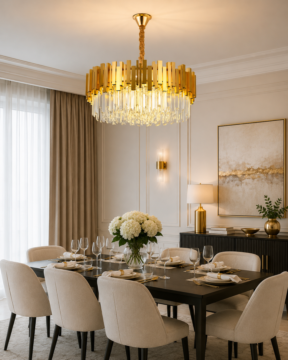 Candelabru Cristal Almira, Auriu