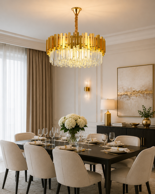 Candelabru Cristal Almira, Auriu