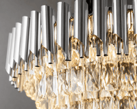 Candelabru Cristal Mafalda 60W, Ø50 cm, Crom - AdeHouse — Finisaje și Iluminat Premium.