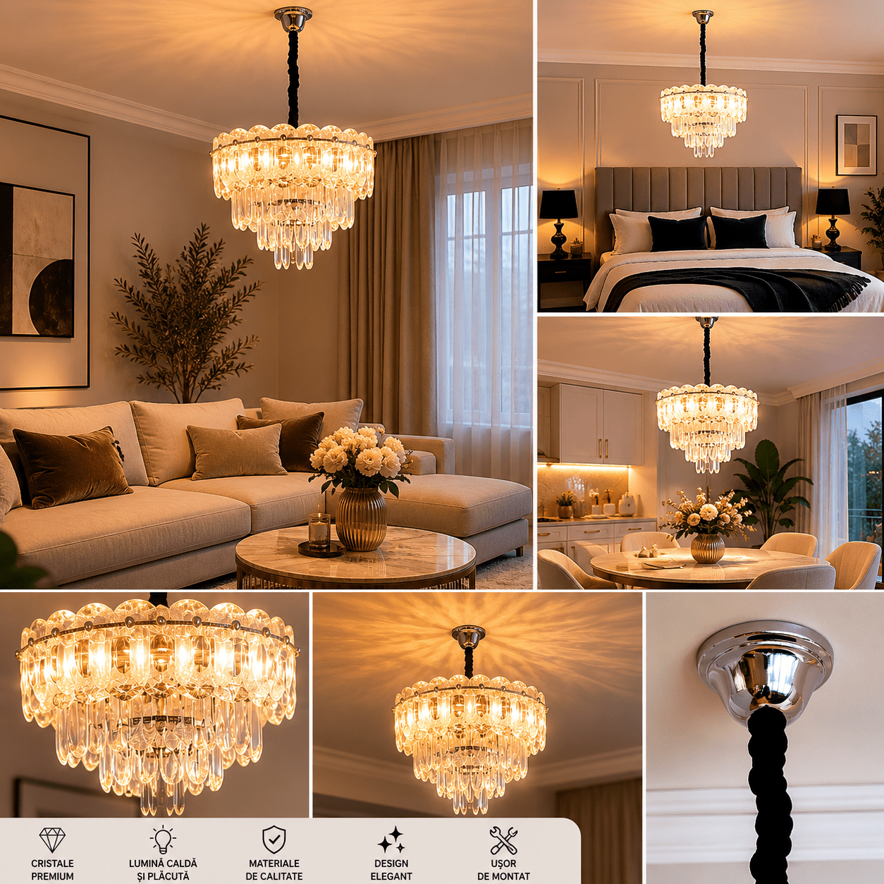 Candelabru Bettina, 60W, Auriu - AdeHouse — Finisaje și Iluminat Premium.