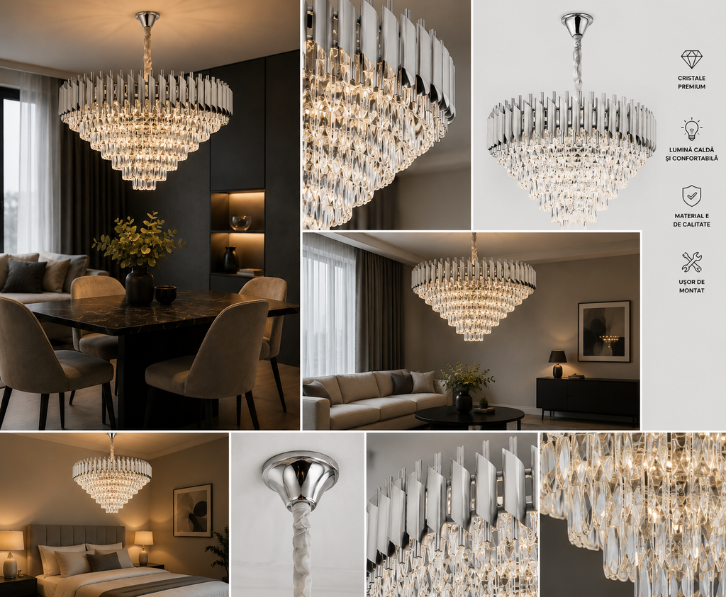 Candelabru Cristal Ombrelline 60W