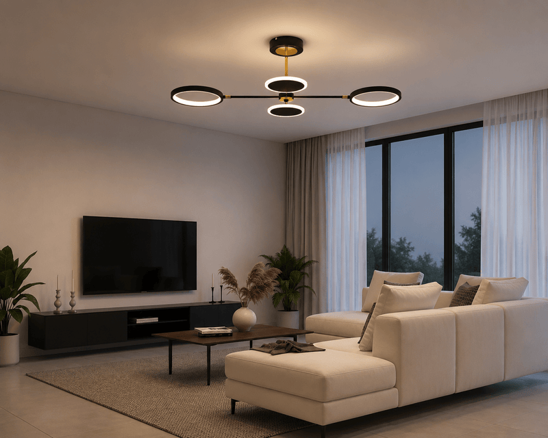Lustră LED cu Telecomandă Verena 30W, 86×47 cm, Lumină Caldă/Neutră/Rece, Dimabilă