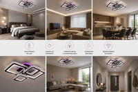 Lustră LED cu Telecomandă Ravenna II 170W, Alb/Crom - AdeHouse — Finisaje și Iluminat Premium.