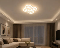 PLAFONIERA LED MODERNA ROTUNDA – ALB & CROM, 40W, 3000K–6500K