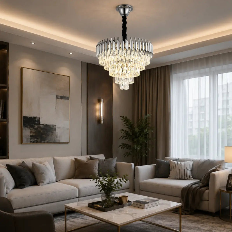 Candelabru Cristal Zabrina, 60W, Ø60 cm, Design Modern