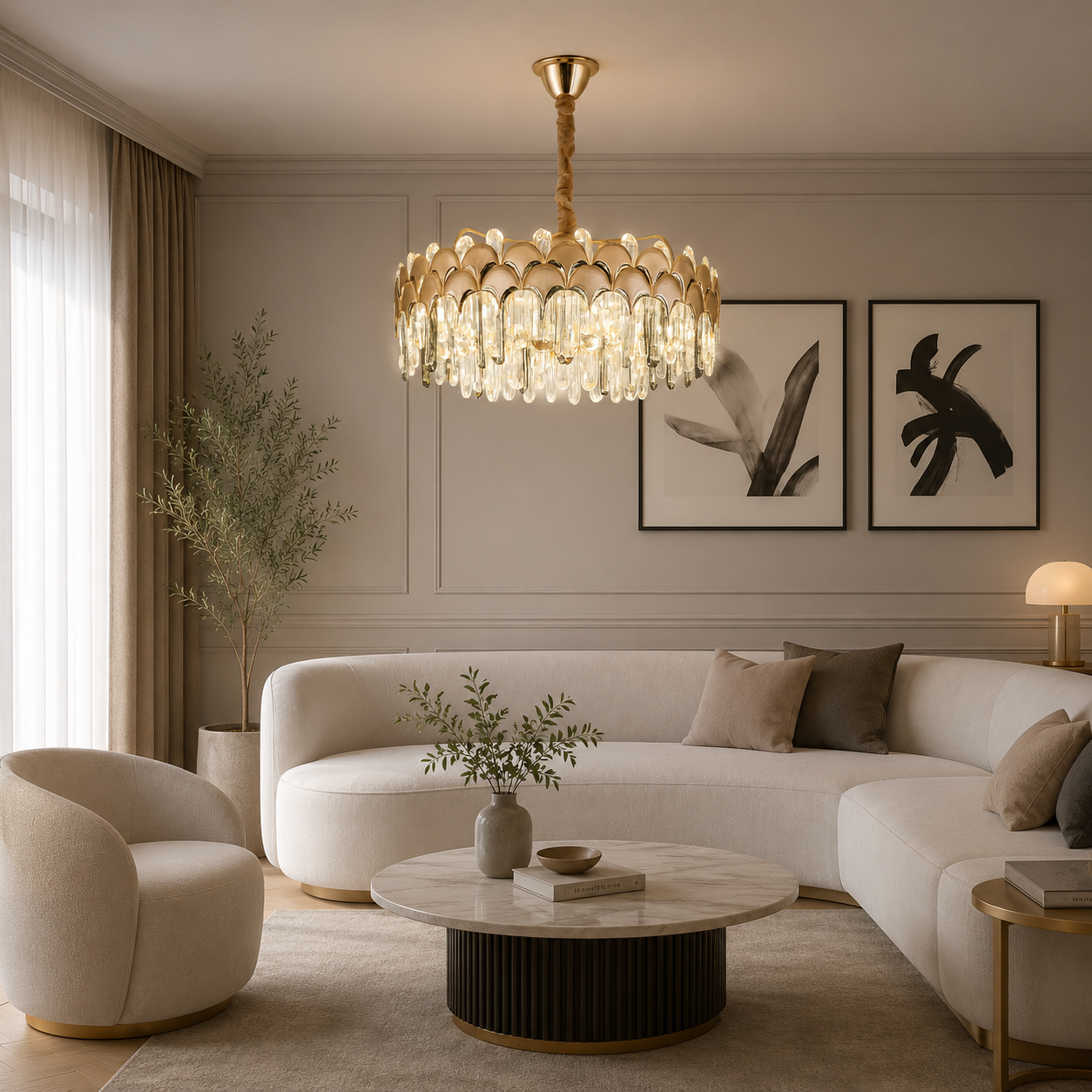 Candelabru Cristal Junipera, Auriu