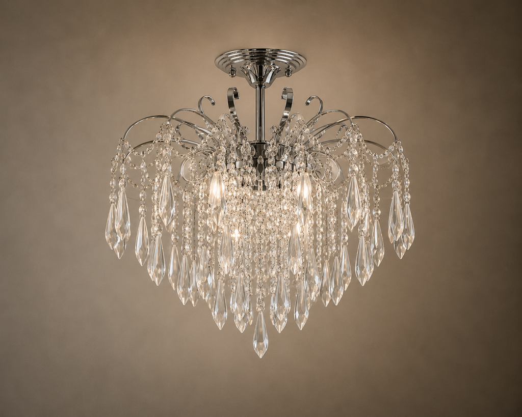 Candelabru Cristal Calanthe 60W, Crom