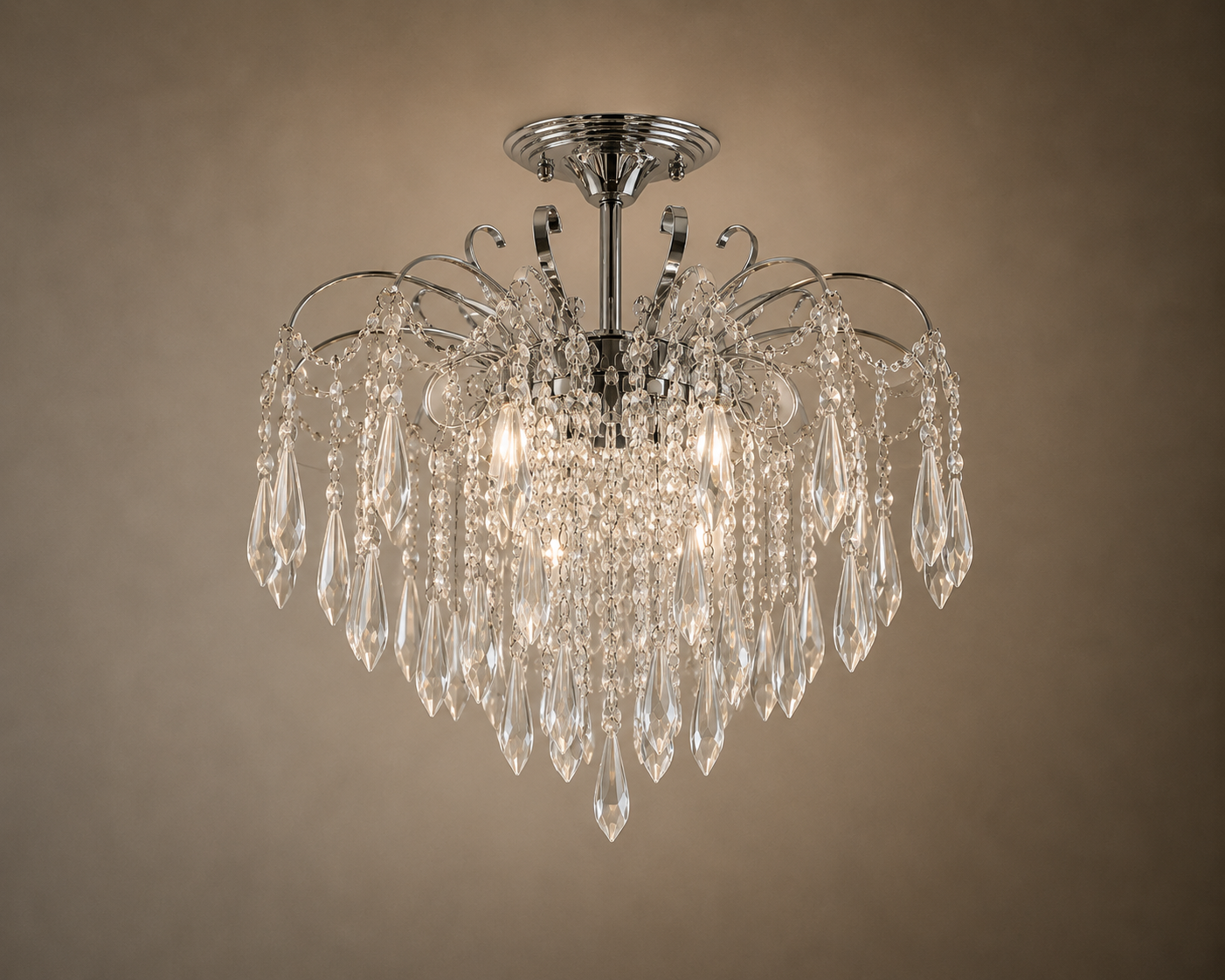 Candelabru Cristal Calanthe 60W, Crom