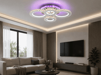 Lustră LED cu Telecomandă Zenobia 136W, cu Cristale, Lumină Caldă/Neutră/Rece, Dimabilă - AdeHouse — Finisaje și Iluminat Premium.