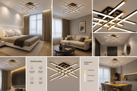 Lustră LED cu Telecomandă Perpetua 224W, Lumină Caldă/Neutră/Rece, Dimabilă - AdeHouse — Finisaje și Iluminat Premium.