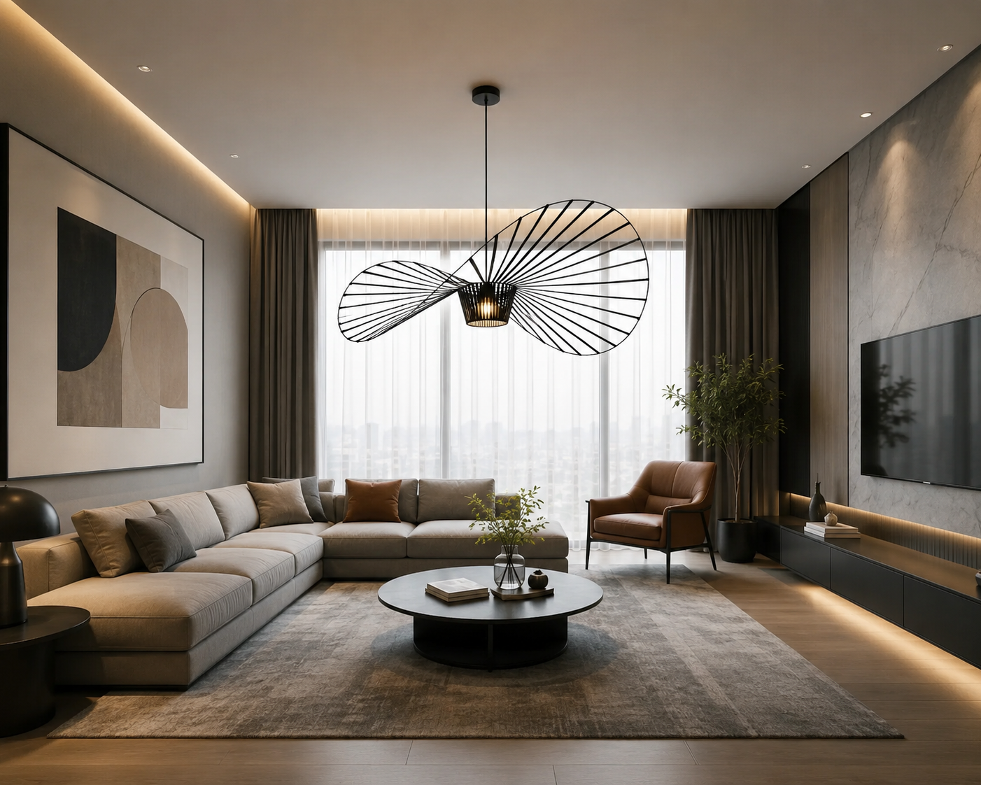 Pendul LED Serenella II 60W, Ø60 cm